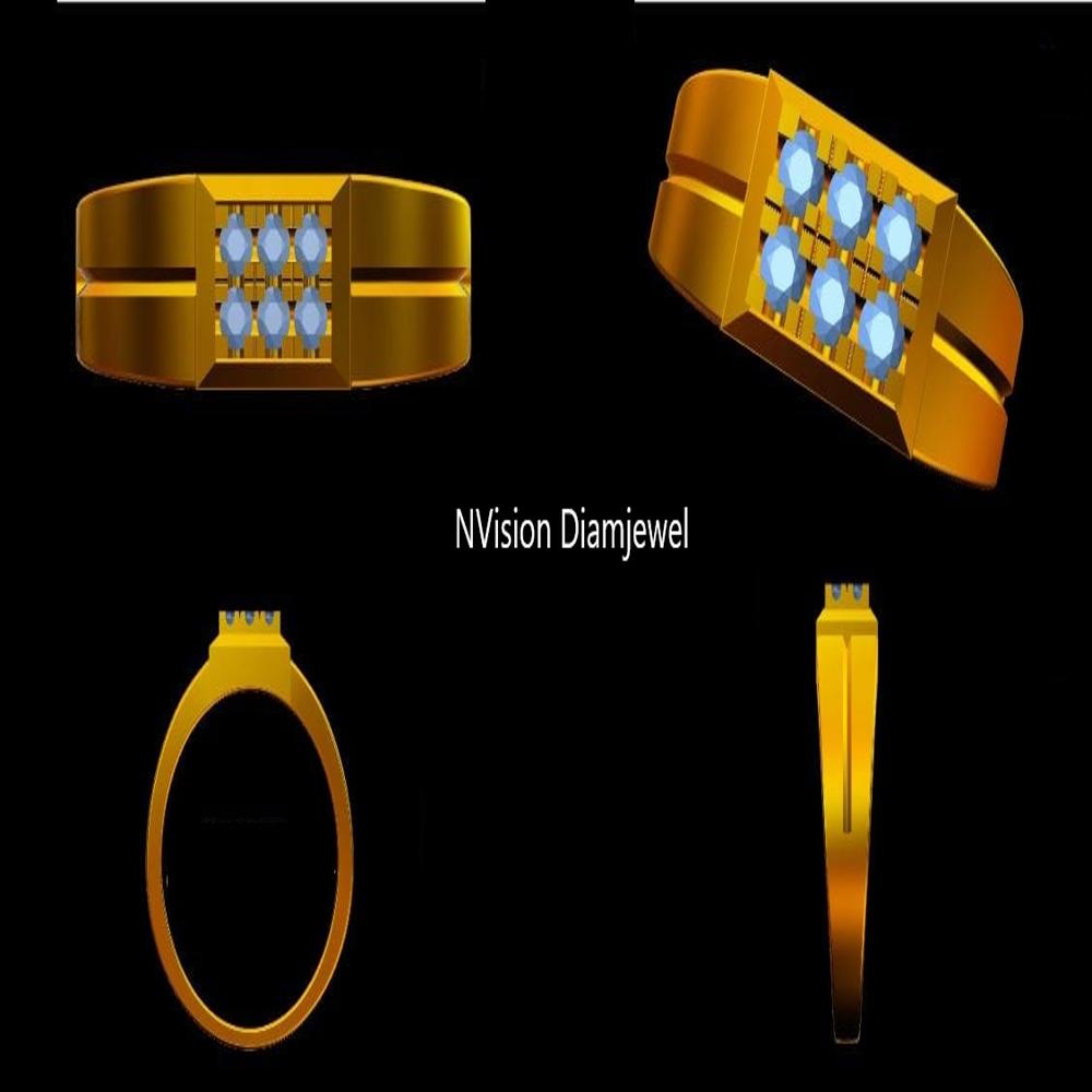 Elevate your style with this Timeless 18K Gold Mens Statement Natural Diamond Ring