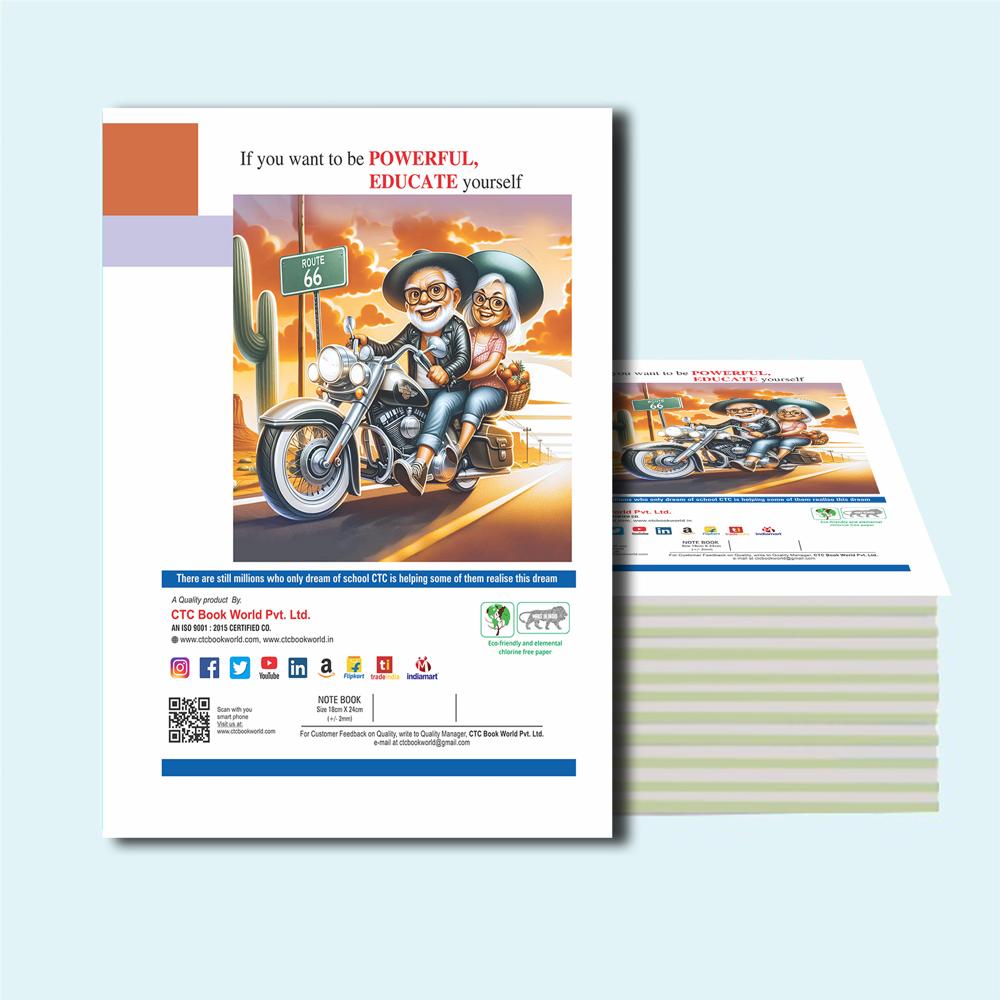 CTC 3-in-1 Notebook 160 Pages | English-Maths-Hindi Combined Copy | 57/58 GSM Exercise Book | Prime Series School Stationery | Bulk Three-Subject Register