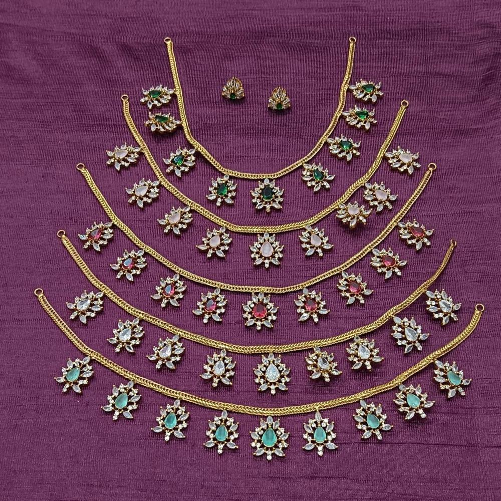  Antique Navaratna Floral Necklace Set