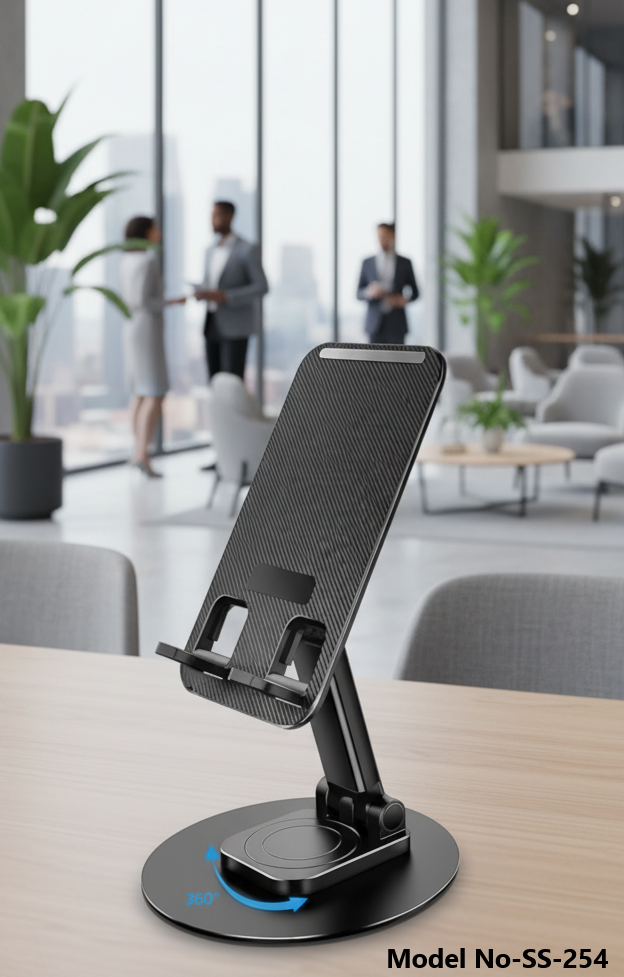 Black Foldable Mobile Stand Holder 360-degree Movable (SS-254)