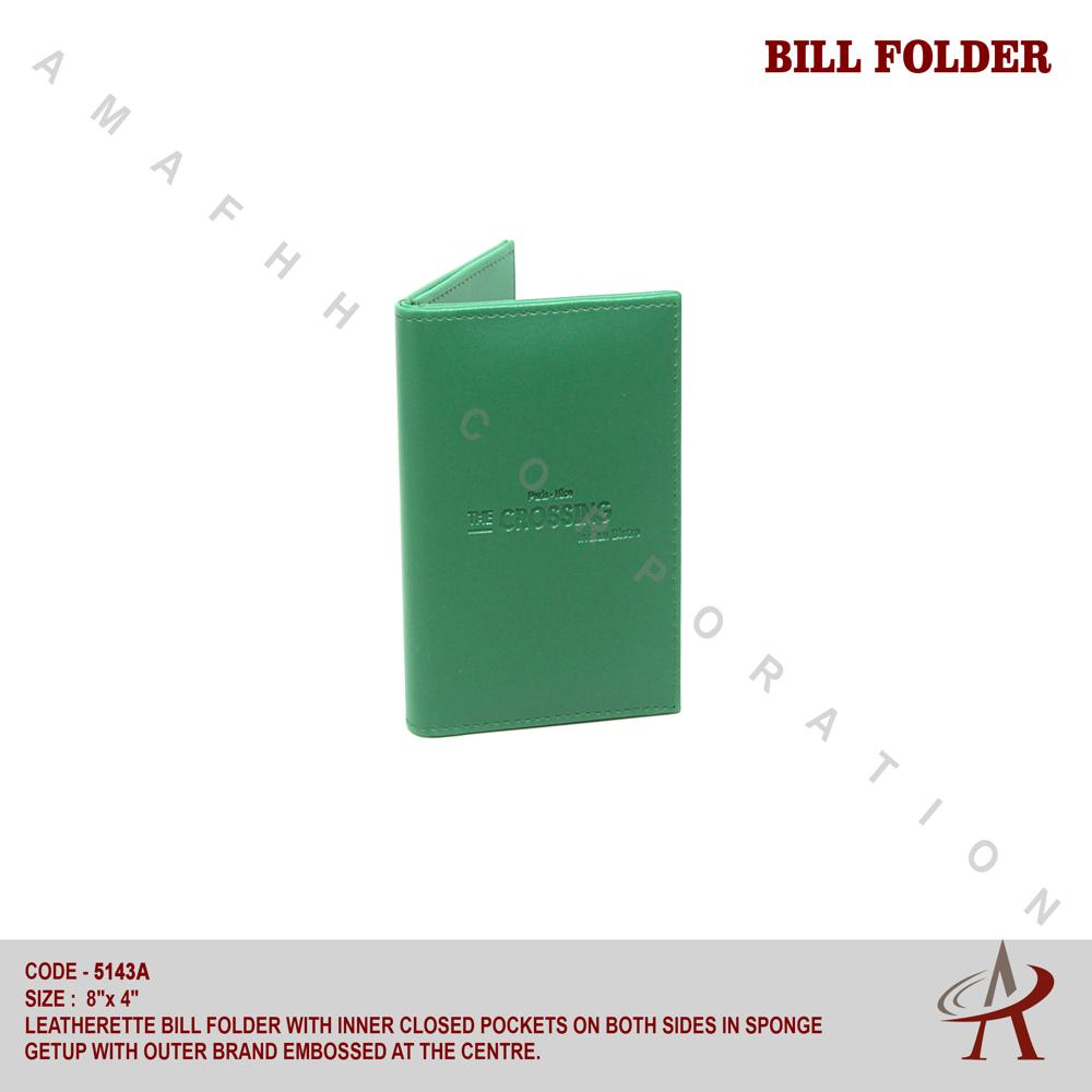 Leatherette Bill Folder - Color: Green