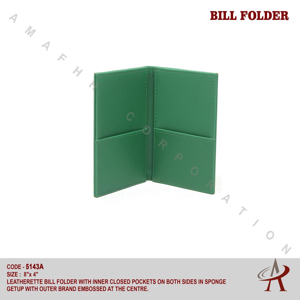 Leatherette Bill Folder - Color: Green