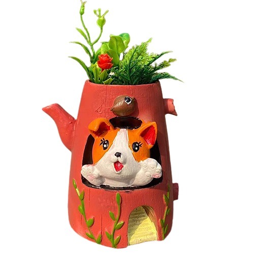 Resin Dog Themed Succulent Planter