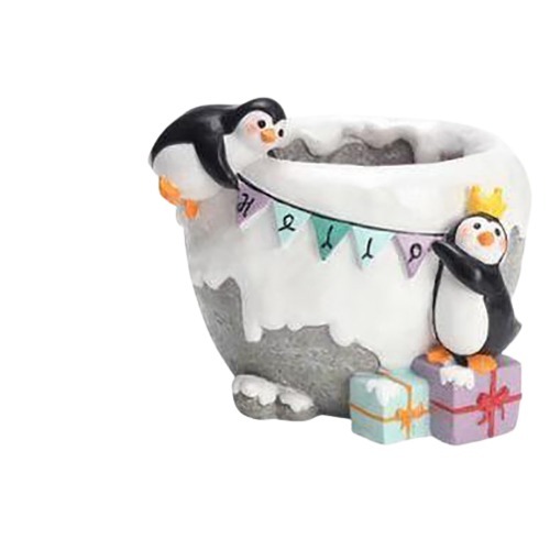 Resin Penguin Resin Succulent Pot - Color: Multicolor