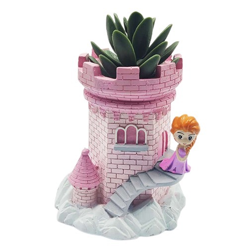 Resin Frozen House With Cute Beautiful Girl Succulent Planter - Color: Multicolor