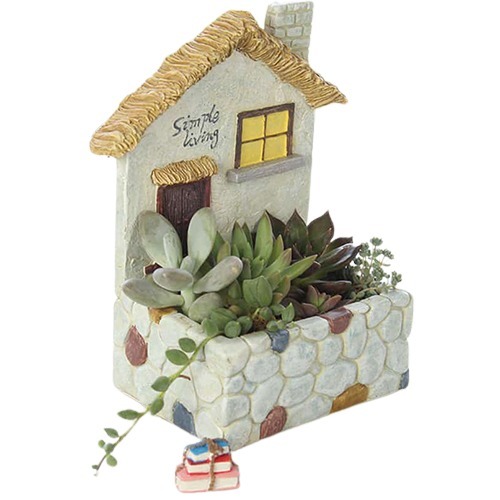 Resin Simple Living Pot - Color: Multicolor