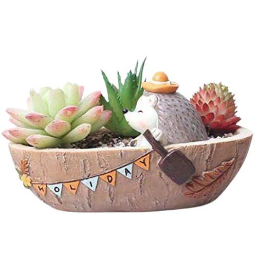 Resin Boat Succulent Planter Pot