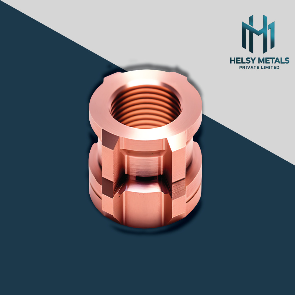 H-V905 Precision VMC Machined Copper Threaded Insert  Industrial Copper Nut Component