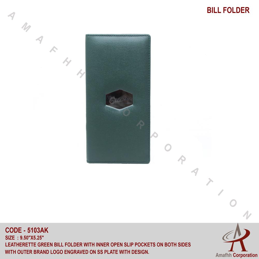Leatherette Bill Folder - Usage: Hotel