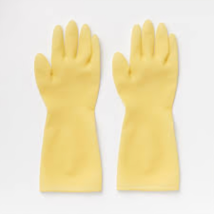 Reusable Rubber Hand Gloves - Latex Material, 12 Inch Length, Yellow Color | Unisex, Sizes S, M, L, Ideal For Industrial, Housekeeping, Pharma Use