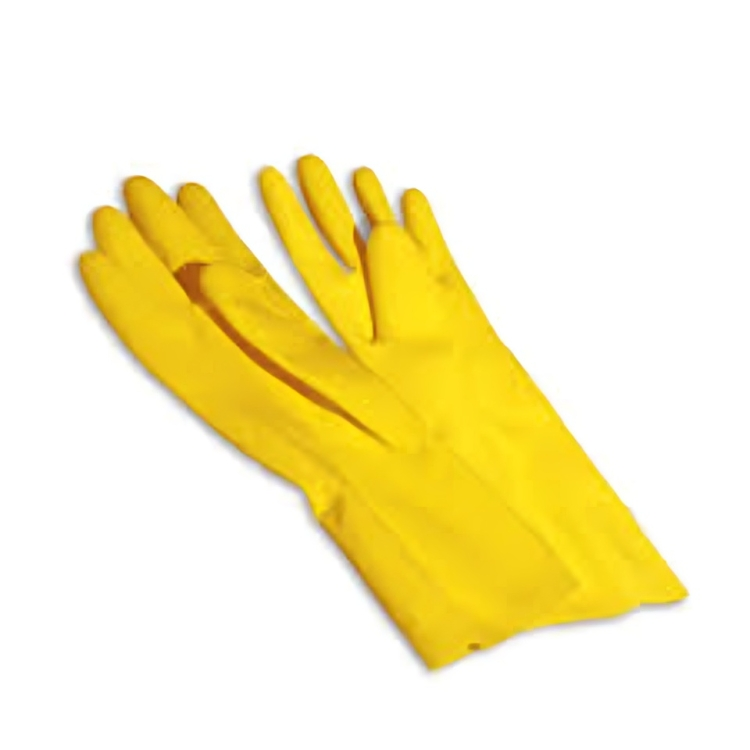 Reusable Rubber Hand Gloves - Latex Material, 12 Inch Length, Yellow Color | Unisex, Sizes S, M, L, Ideal For Industrial, Housekeeping, Pharma Use