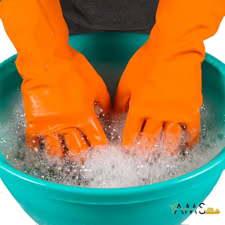 Reusable Rubber Hand Gloves - Latex Material, 12 Inch Length, Yellow Color | Unisex, Sizes S, M, L, Ideal For Industrial, Housekeeping, Pharma Use