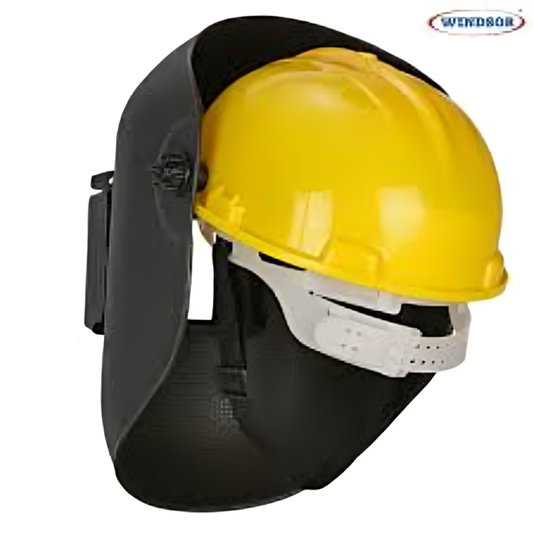 Welding Face Shield - Fiberglass Reinforced Plastic, Black Shape Glass, Adjustable Fit | Unisex, Reusable, Waterproof, Scratch Resistant