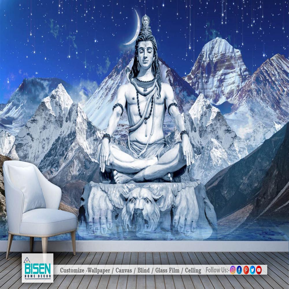 God Wallpaper For Mandir - Material: Non Woven