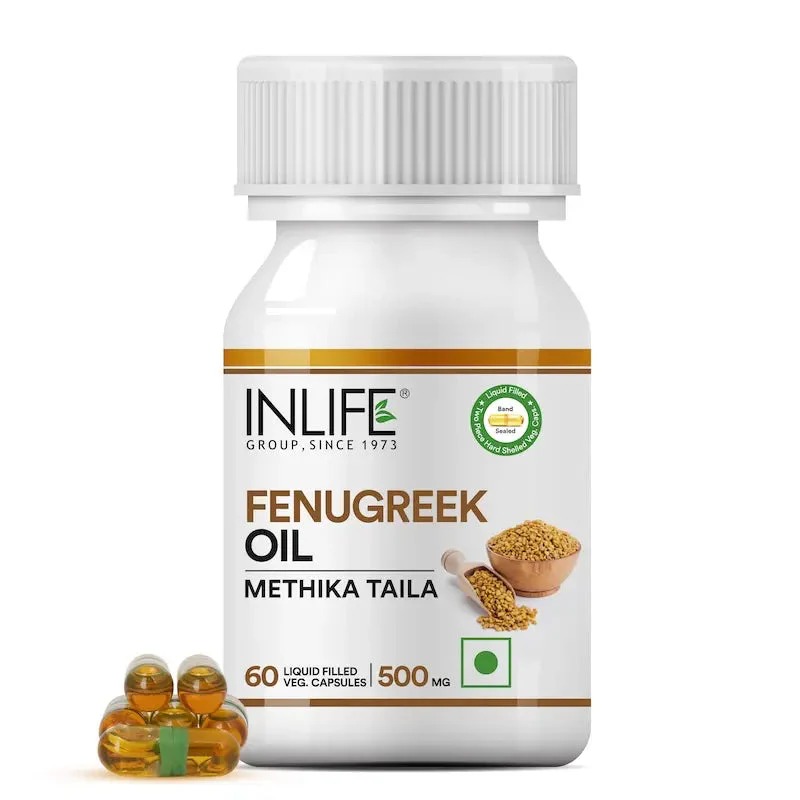 Inlife Fenugreek Oil 60 Veg. Capsules - Best Before: 26 Months