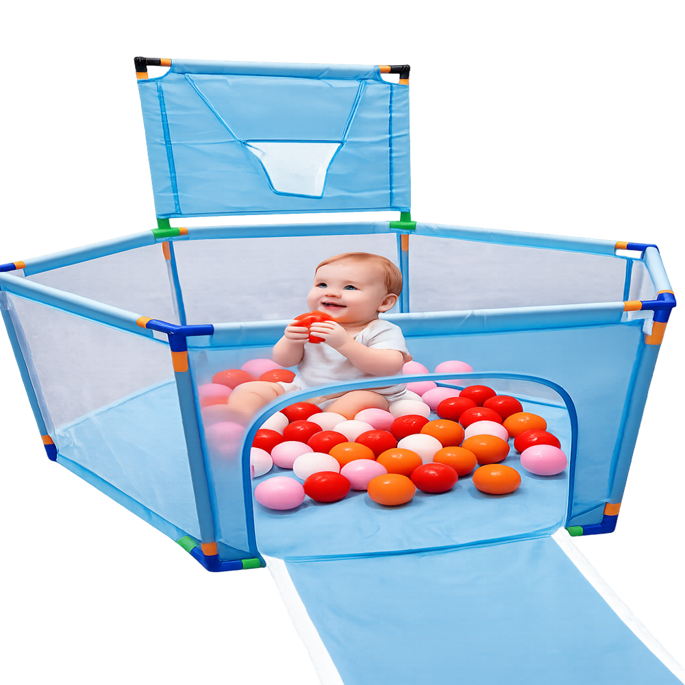 Baby Playpen With Ball Pool & Basketball Hoop - Height: 65 Cm Inch (in)