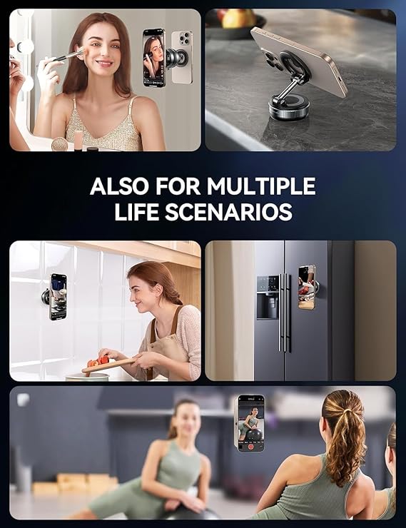 360 Adjustable Magnetic Vacuum Phone Holder Stand Foldable (SS-257)