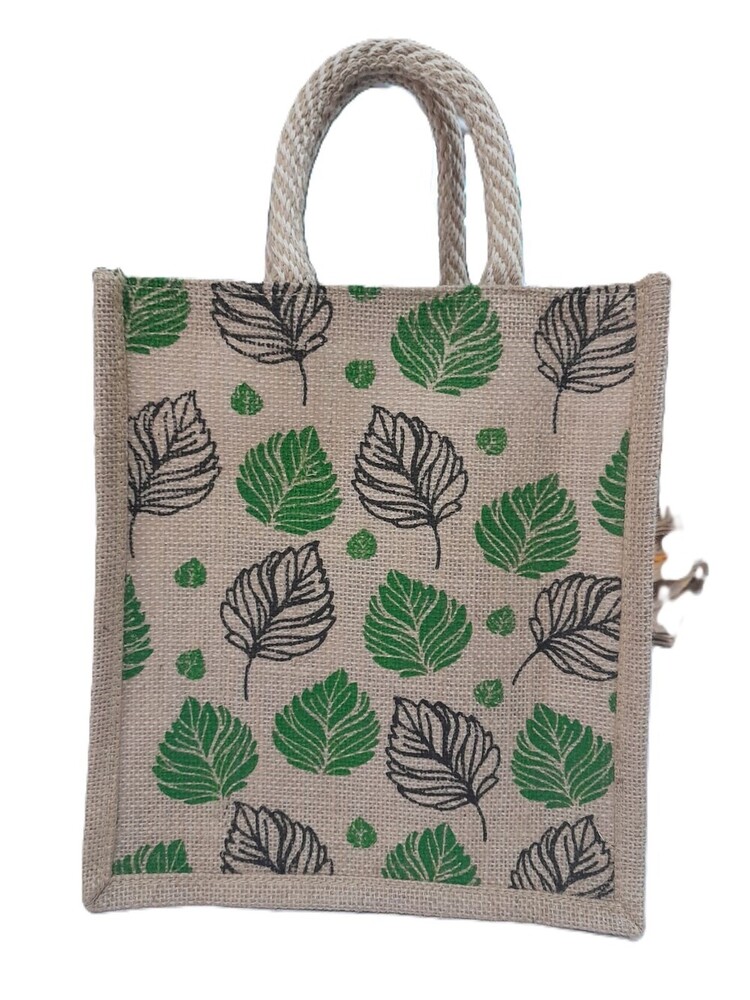 Multi Color Leaf Jute Bag