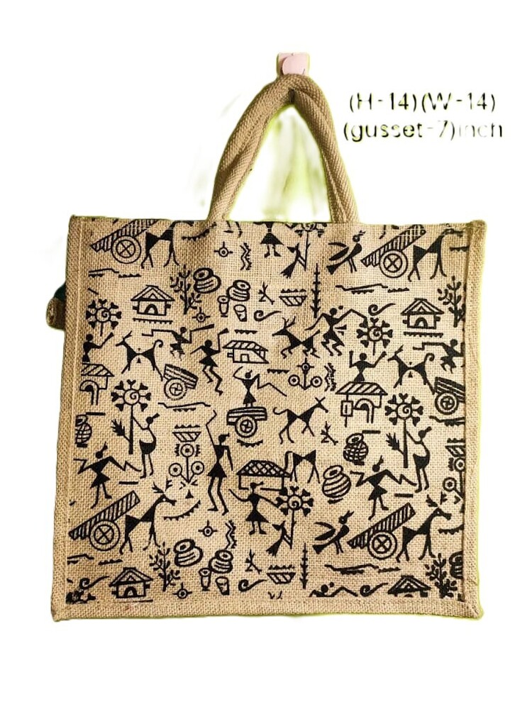 Printed Jute Shopping Bag