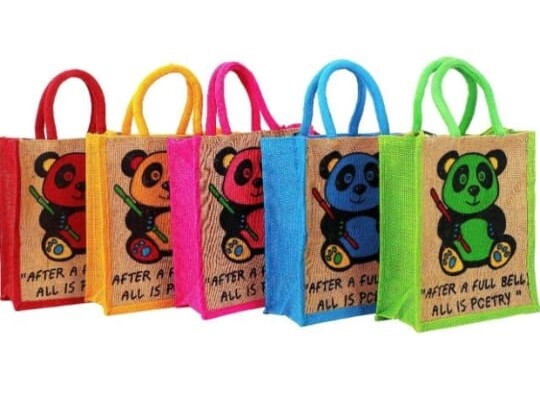 Panda Printed Jute Bag