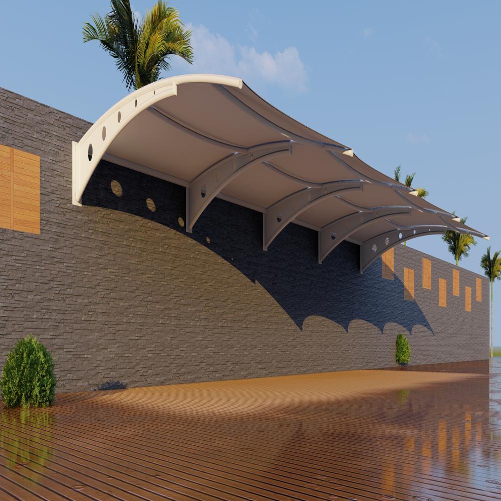 Wall mounted Cantiliver PorticoTensile Structure