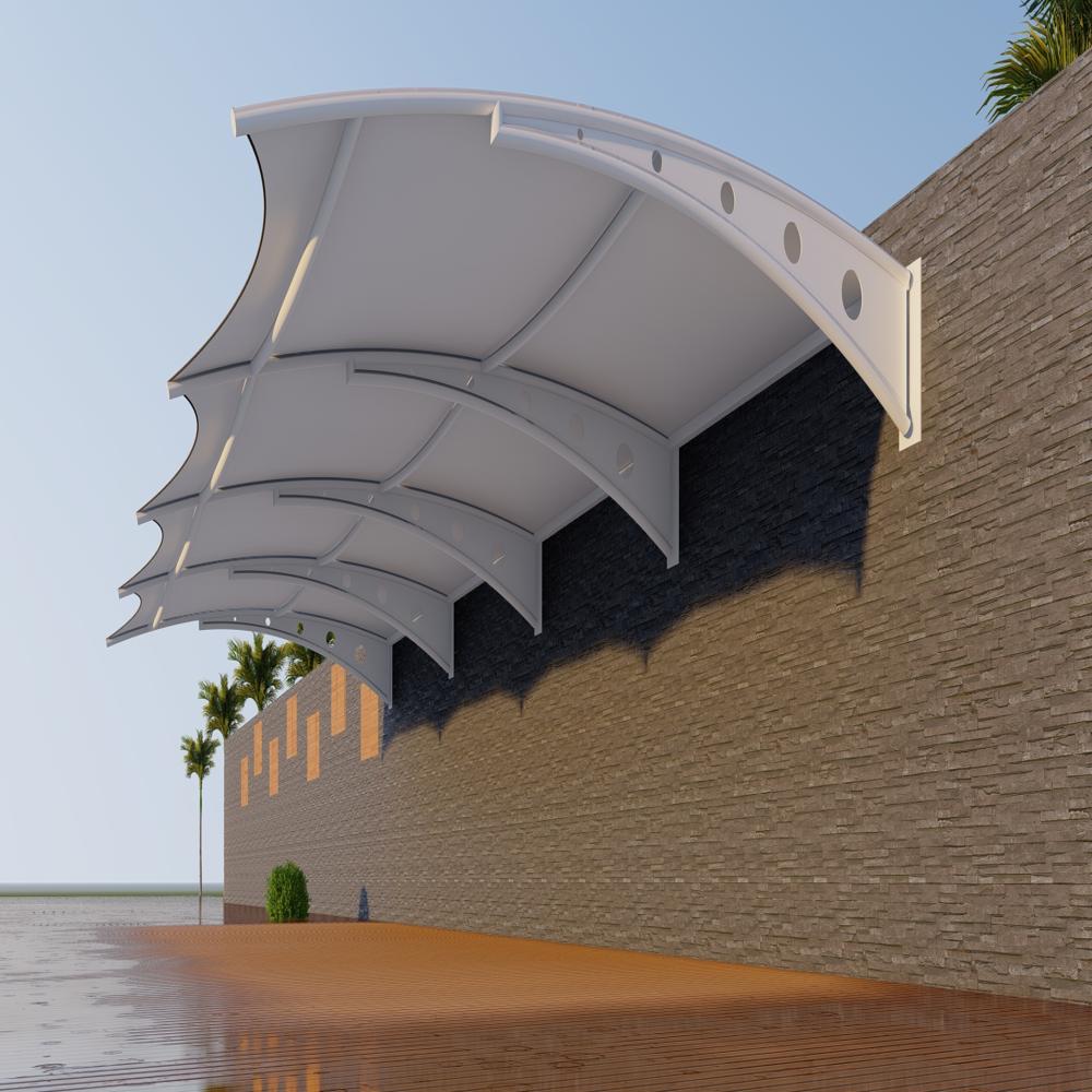 Wall mounted Cantiliver PorticoTensile Structure