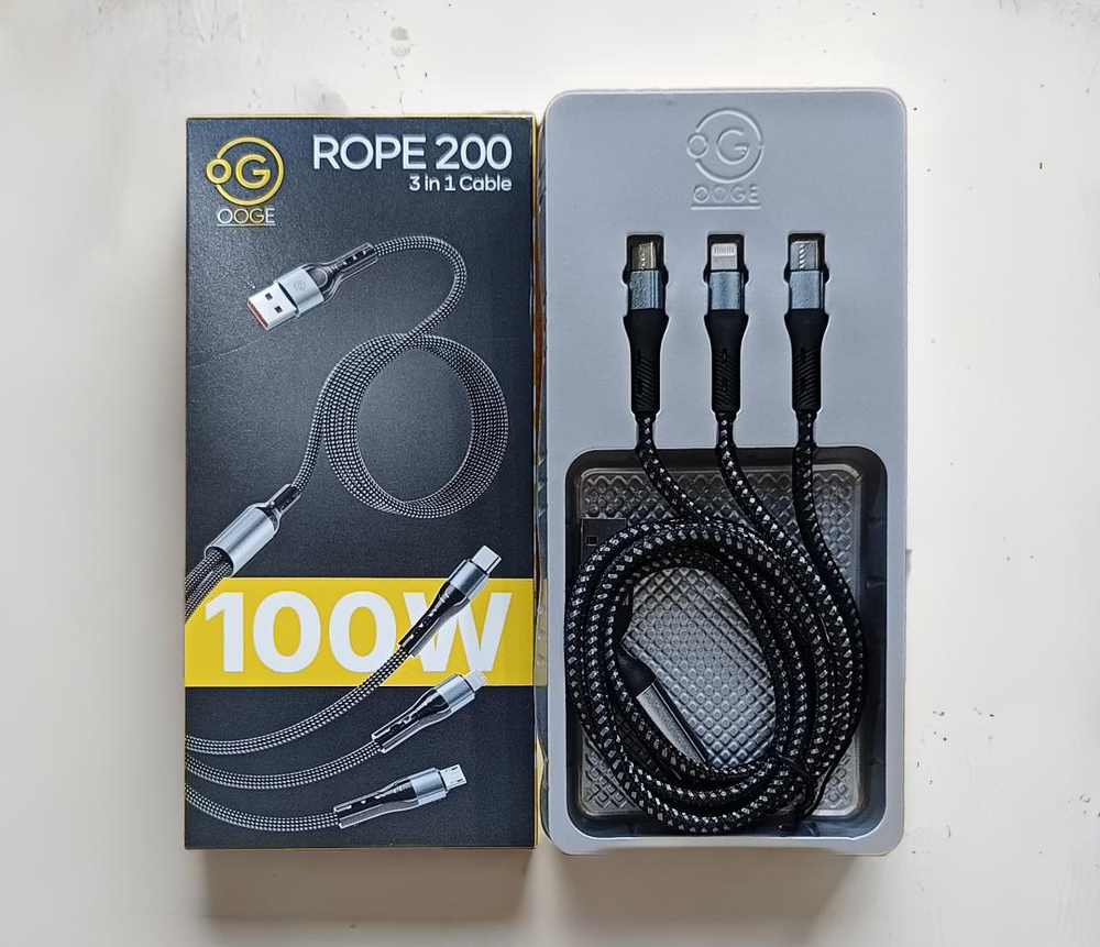 Rope 200 3 In 1 Multi Charging Data Cable