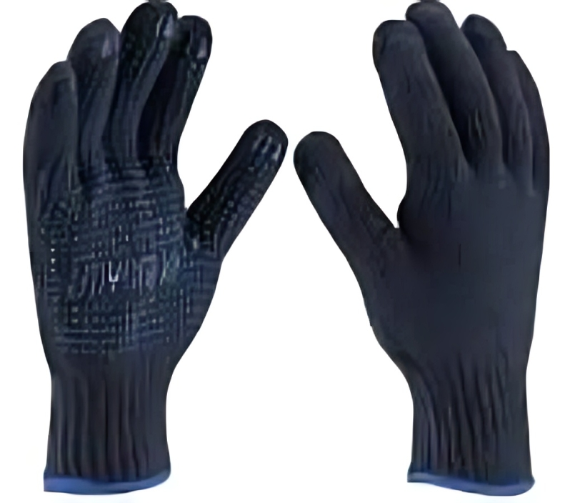 Cotton Dotted Hand Gloves - Cotton Material, Unisex, Blue Color | Reusable, Safety Usage, Warranty Included
