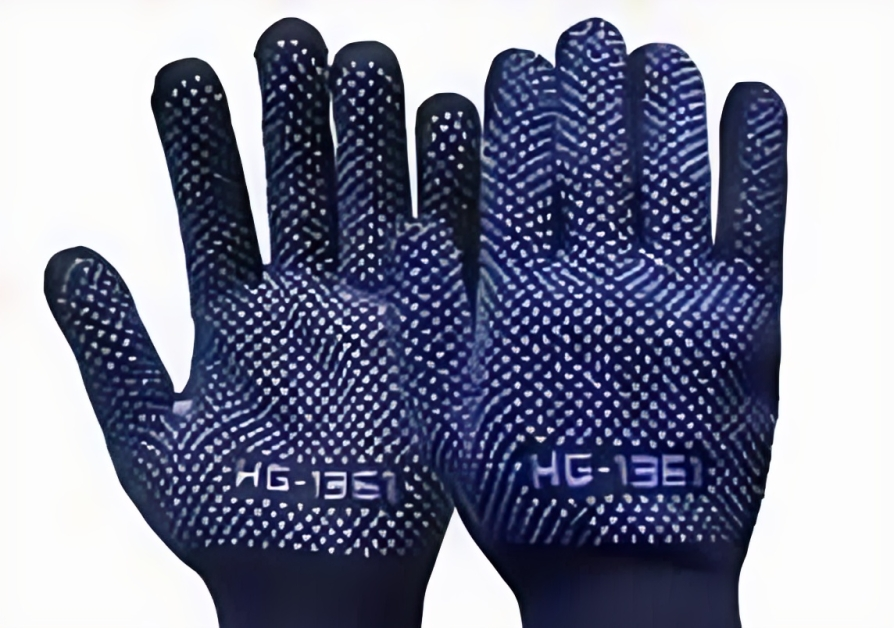 Cotton Dotted Hand Gloves - Cotton Material, Unisex, Blue Color | Reusable, Safety Usage, Warranty Included