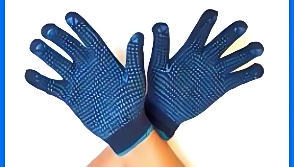 Cotton Dotted Hand Gloves - Cotton Material, Unisex, Blue Color | Reusable, Safety Usage, Warranty Included