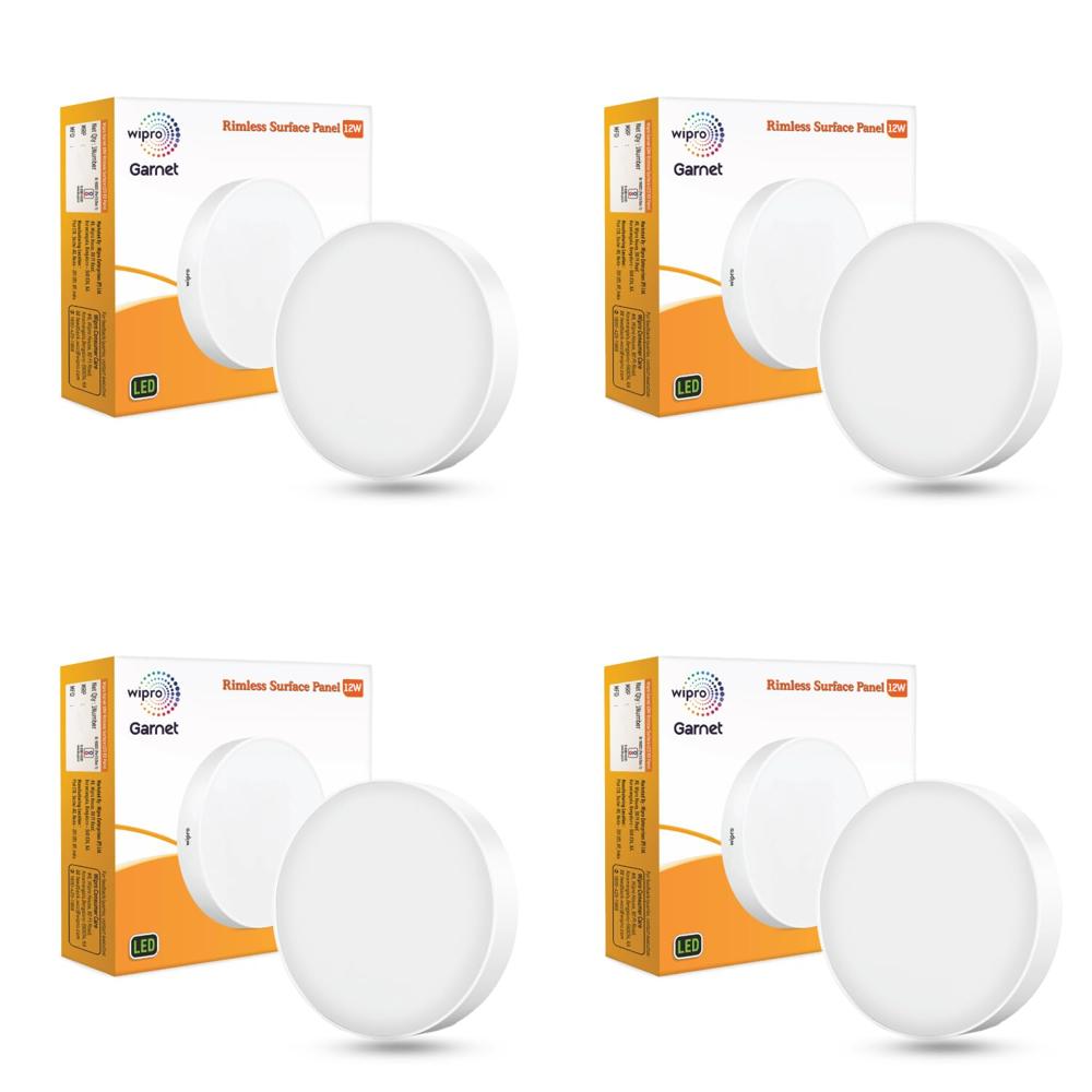 Polycarbonate Garnet 12W Rimless Round Led Surface Panel|Warm White Light (2700K)