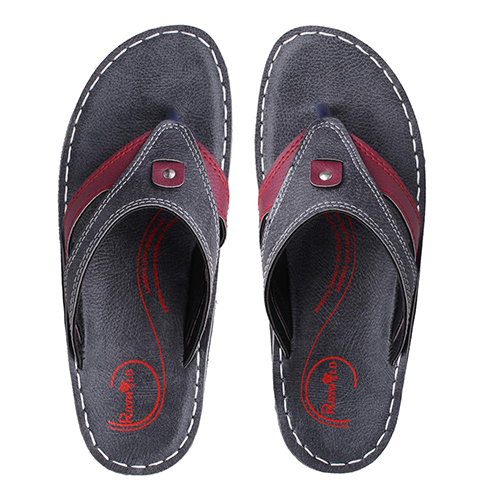 BT22GRAYRED Gents PU Slippers
