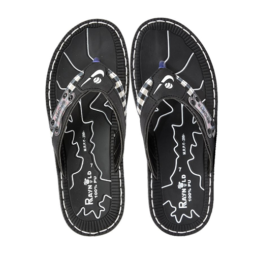 1928BLK Gents PU Slippers