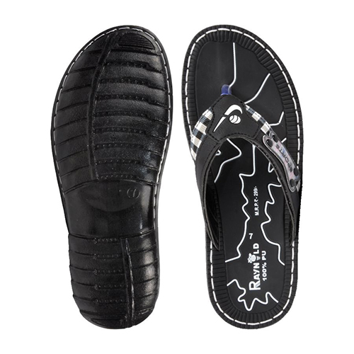 1928BLK Gents PU Slippers