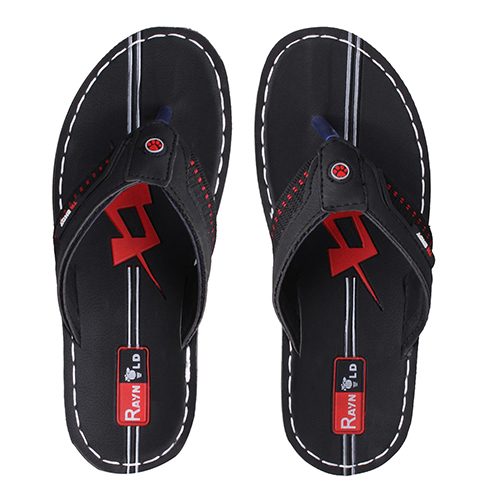 1923BLK Gents PU Slippers