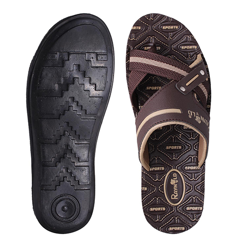 BR133BROWN Gents PU Slippers