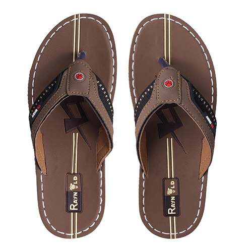 1923BROWN Gents PU Slippers