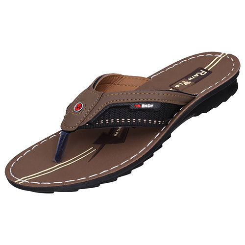 1923BROWN Gents PU Slippers