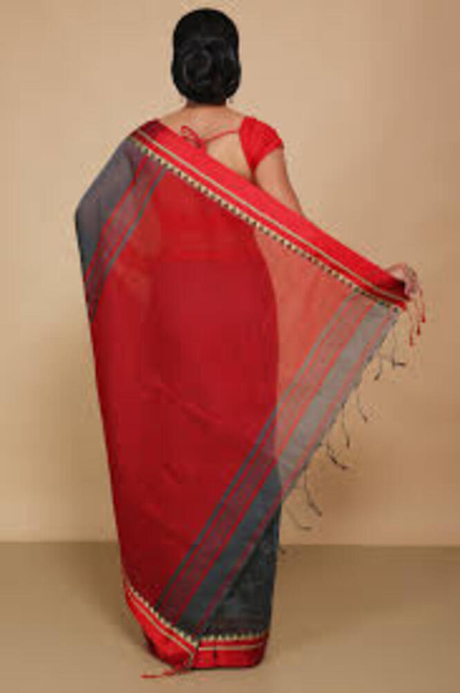 Red Color Terchi Par Handloom Saree
