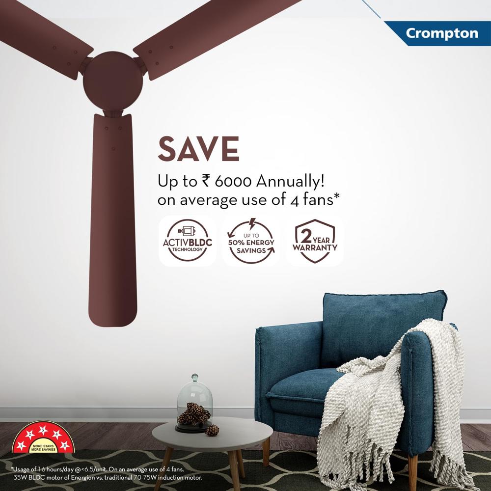 Crompton Energion Hyperjet 1200mm Bldc Ceiling Fan - Blade Diameter: 1200 Millimeter (mm)