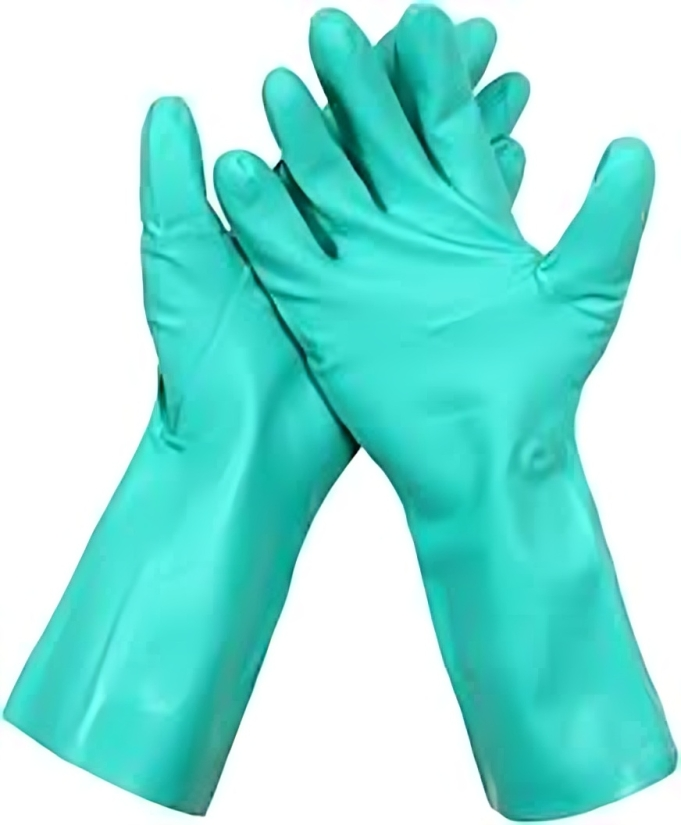 Safety Hand Gloves - Latex/rubber Material, Green Color | Waterproof, Reusable, Flexible Design, Unisex Sizes