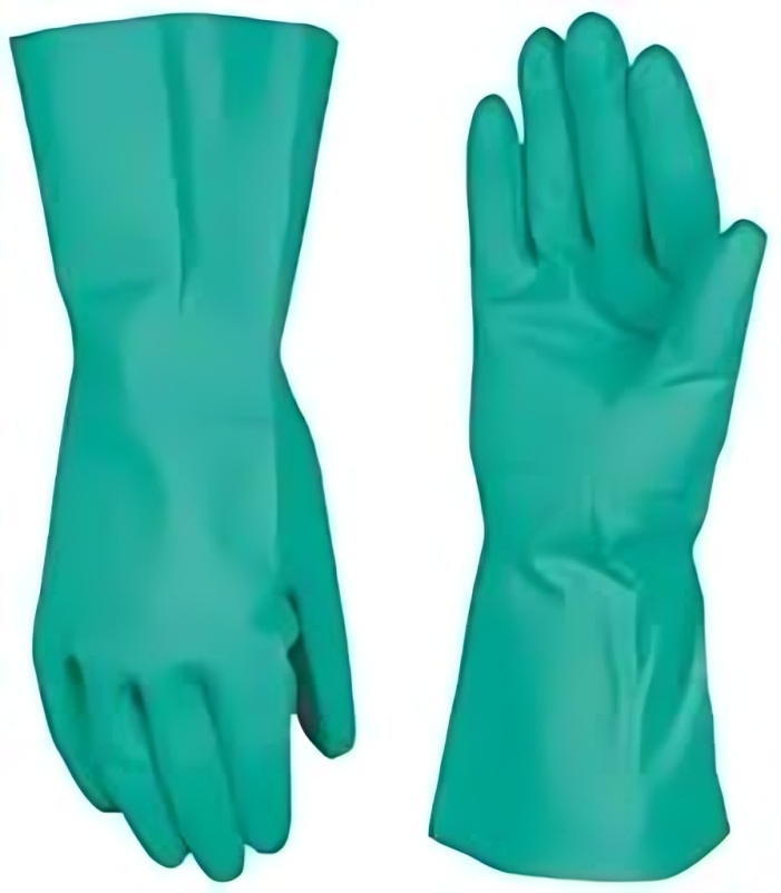 Safety Hand Gloves - Latex/rubber Material, Green Color | Waterproof, Reusable, Flexible Design, Unisex Sizes
