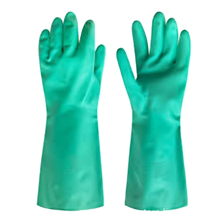 Safety Hand Gloves - Latex/rubber Material, Green Color | Waterproof, Reusable, Flexible Design, Unisex Sizes