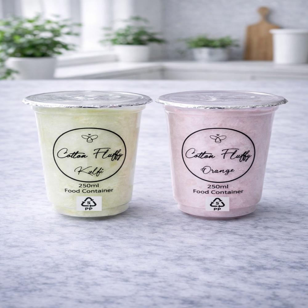 Cotton candy packaging glass