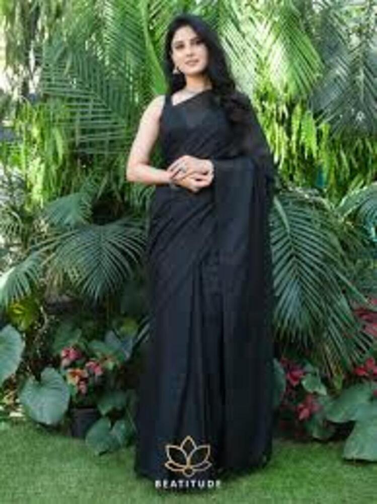 Black Color Terchi Par Handloom Saree