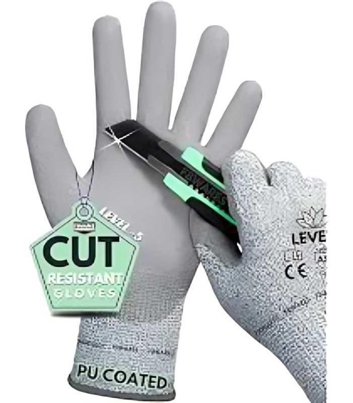 Saviour Cut Level 5 Hand Gloves - Cotton, Unisex, Black | Reusable, Safety Use, Warranty Included
