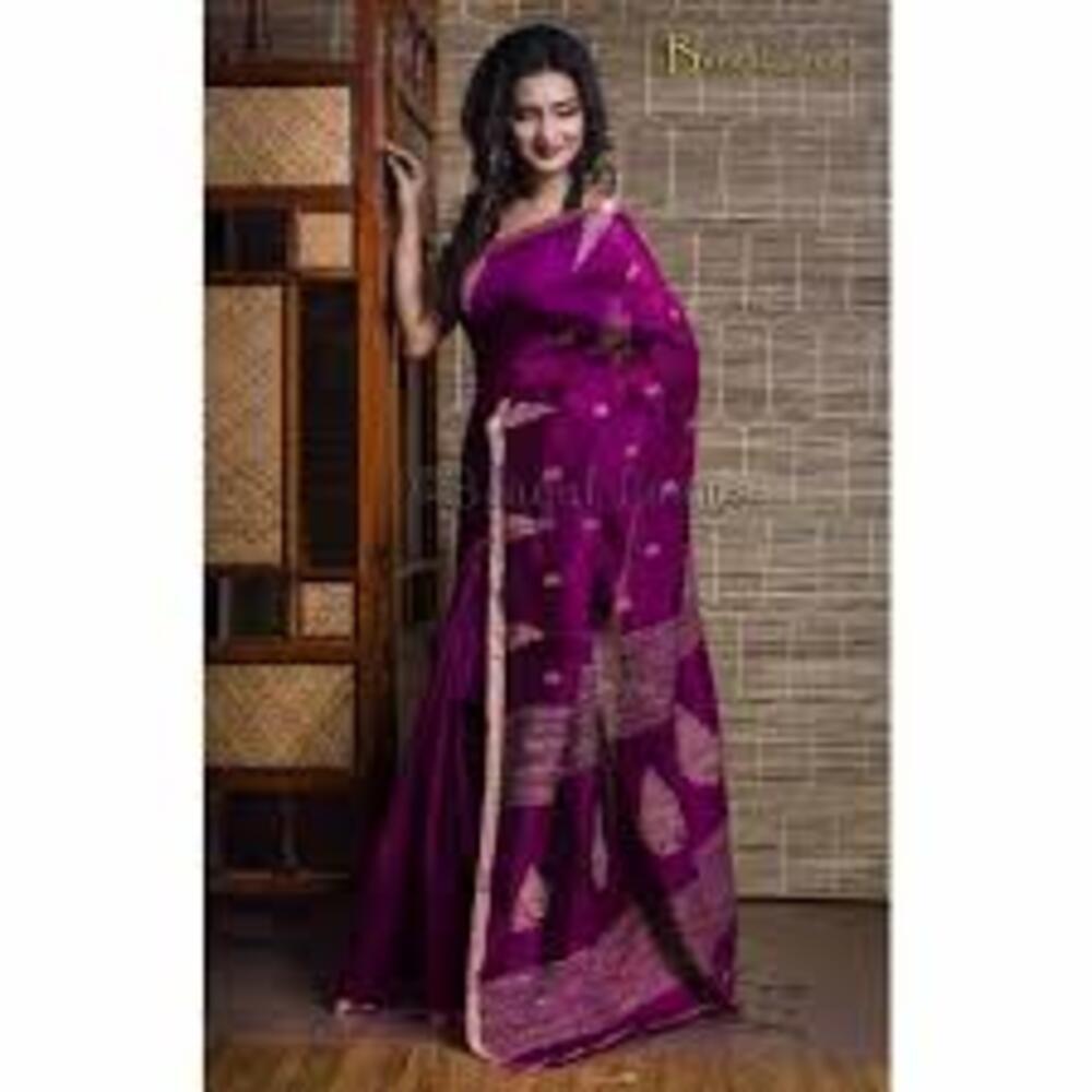 Purple Color Terchi Par Handloom Saree