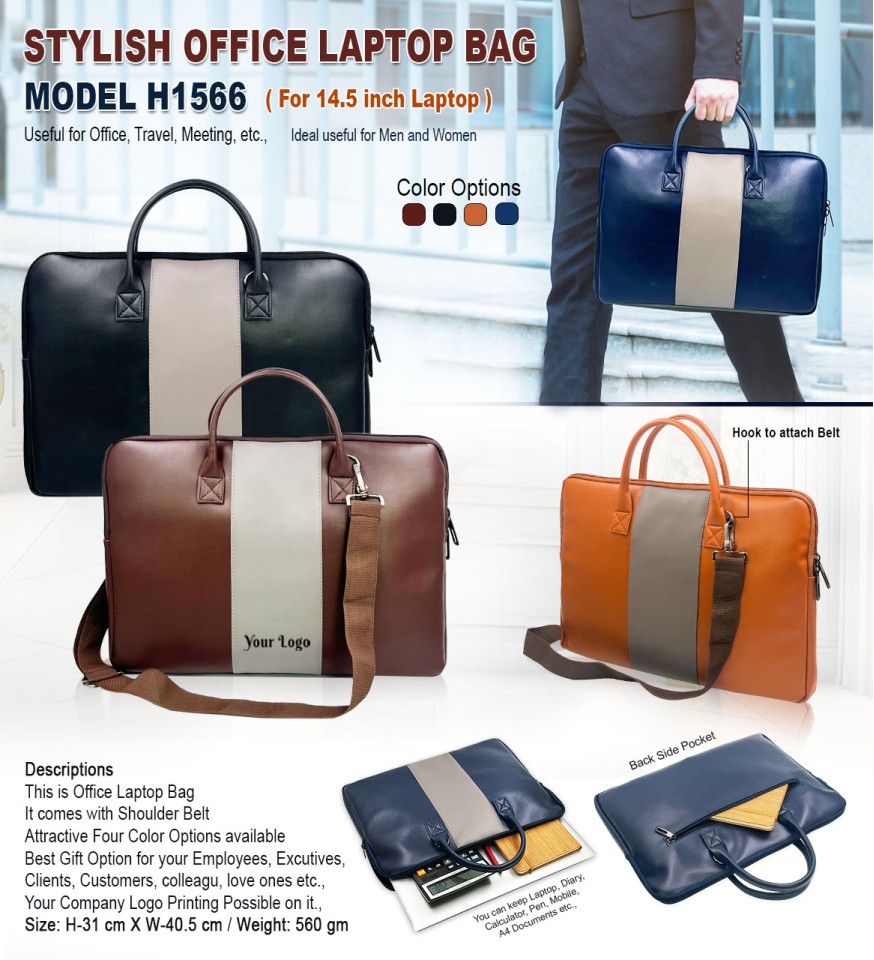 Brown Leather Laptop Sleeve Bag (SS-351)