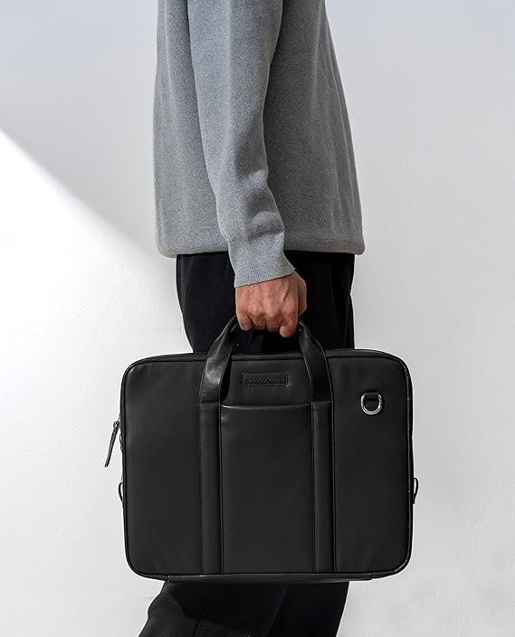 Black Leather Laptop Bag for office and Professionals (SS-352)