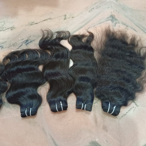 Salon Ready Human Hair weft Bundle Sewn In Extensions Weaves for Thin Hair